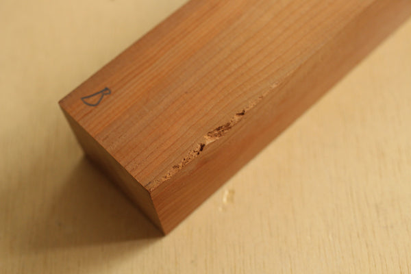 Japanese ichi taxus cuspidata wood knife handle blank B 160 x 40 x 29 mm