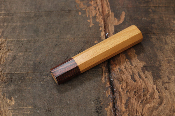 Japanese Zelkova octagon wooden knife wa handle blank Mahogany bolster S 120mm