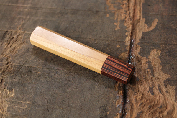 Japanese Zelkova octagon wooden knife wa handle blank Mahogany bolster S 120mm