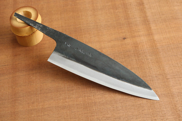 ibuki tanzo blank blade forged blue #1 steel Kurouchi Funayuki Gyuto Chef knife 185mm
