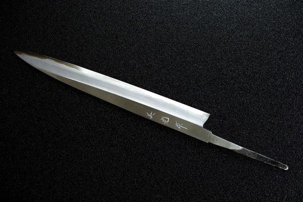 ibuki Sasaoka blank blade forged blue #2 steel Yanagiba Sashimi knife 270mm Kasumi Hamon R