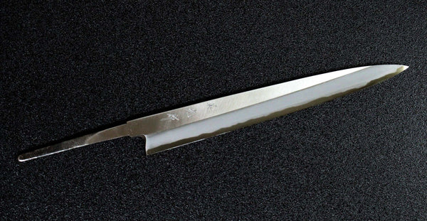 ibuki Sasaoka blank blade forged blue #2 steel Yanagiba Sashimi knife 270mm Kasumi Hamon R
