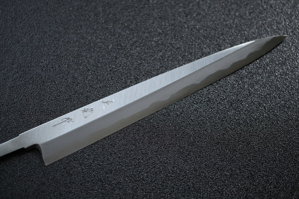 outlet A ibuki tanzo Sasaoka blank blade forged blue #2 steel Yanagiba Sashimi knife 240mm Kasumi Hamon