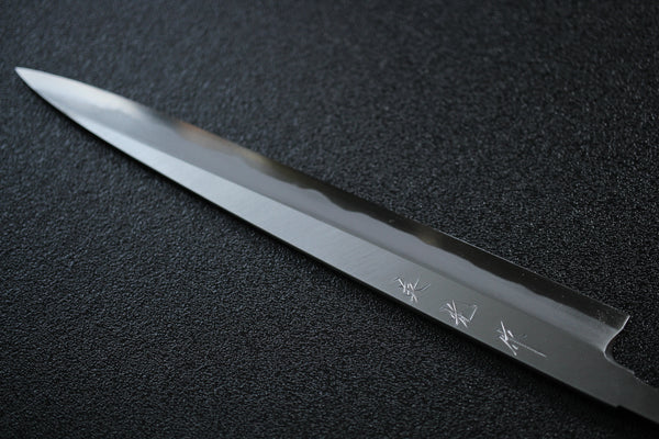 outlet A ibuki tanzo Sasaoka blank blade forged blue #2 steel Yanagiba Sashimi knife 240mm Kasumi Hamon