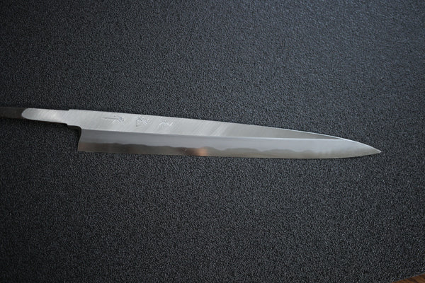 outlet A ibuki tanzo Sasaoka blank blade forged blue #2 steel Yanagiba Sashimi knife 240mm Kasumi Hamon