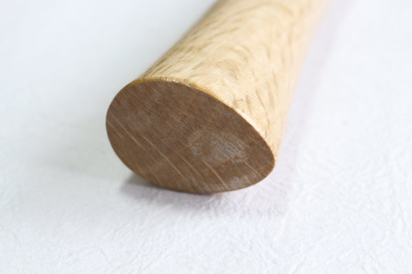 Japansk Quercus myrsinifolia træ håndtag blank messing bolster 150mm