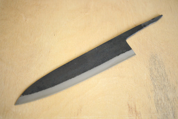 Kosuke Muneishi Håndsmedet blankt blad Blå #2 stål Kurouchi Gyuto kniv 210mm
