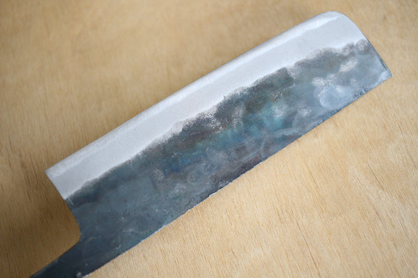 Ibuki tanzo blad smedet blå #1 stål Kurouchi Nakiri kniv 165mm