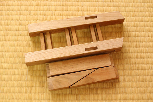 ibuki japonés Yama Sakura cuchillo de madera soporte de pantalla soporte estante torre rack kit para 3 cuchillos