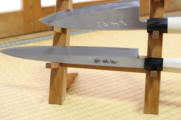 outlet ibuki Japanese Yama Sakura wooden knife stand display shelf holder tower rack kit for 3 knives