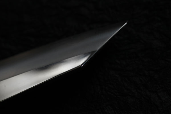 Kurotori Ginsan forjado a mano Acabado espejo Kiritsuke Cuchillo de hoja fija en blanco 90 mm
