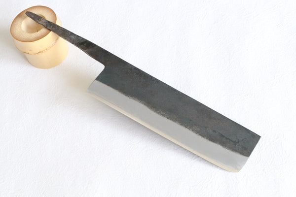Daisuke Nishida hoja en blanco Cuchillo personalizado Fabricación a mano forjado blanco 1 acero Kurouchi Nakiri 170mm