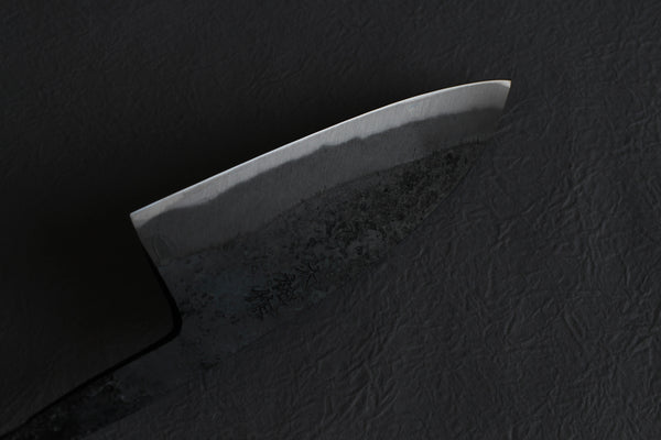 Lame vierge Daisuke Couteau personnalisé Fabrication à la main forgé blanc 1 acier Kurouchi Santoku 110mm