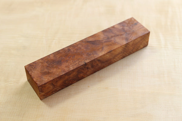 Cuchillo de madera japonés canela camphora gnarl mango de cuchillo en blanco A 141 x 32 x 22 mm