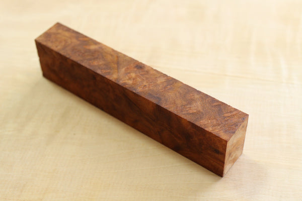 Japanese Cinnamonum camphora gnarl wood knife handle blank A 141 x 32 x 22 mm