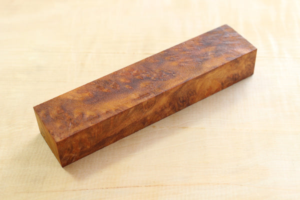 Japanese Cinnamonum camphora gnarl wood knife handle blank B 141 x 32 x 22 mm