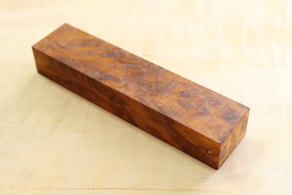 Japonés cinnamonum camphora gnarl mango de cuchillo de madera en blanco B 141x32x22mm