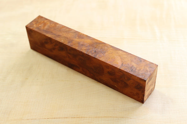 Japanese Cinnamonum camphora gnarl wood knife handle blank B 141 x 32 x 22 mm