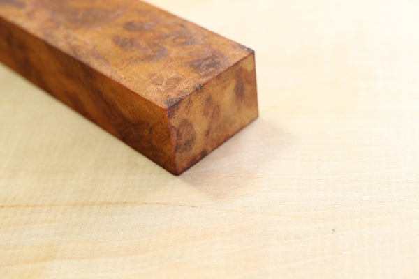 Japansk Cinnamonum kamfer gnarl træ knivhåndtag blank B 141 x 32 x 22 mm