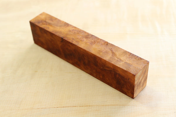 Japansk Cinnamonum kamfer gnarl træ knivhåndtag blank C 140 x 32 x 22 mm