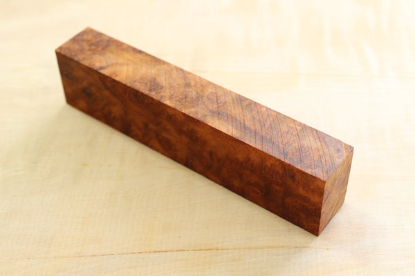 Cuchillo de madera japonés canela camphora gnarl mango de cuchillo en blanco C 140 x 32 x 22 mm
