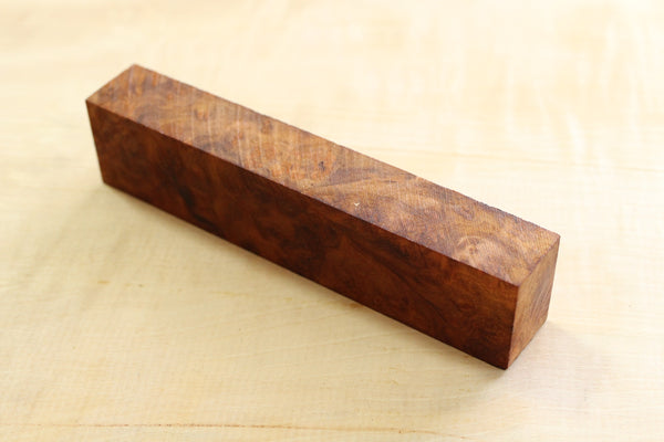 Japanese Cinnamonum camphora gnarl wood knife handle blank D 142 x 32 x 22 mm