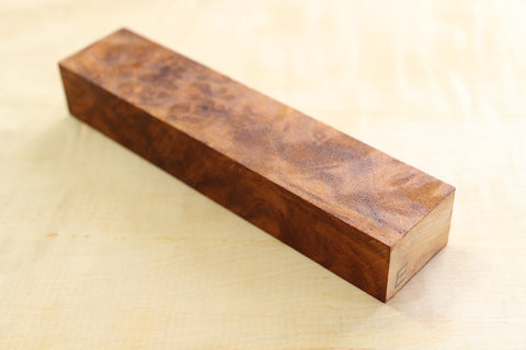 Japanese Cinnamonum camphora gnarl wood knife handle blank E 142 x 31 x 22 mm