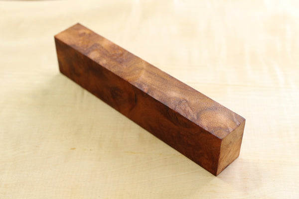 Japanese Cinnamonum camphora gnarl wood knife handle blank E 142 x 31 x 22 mm