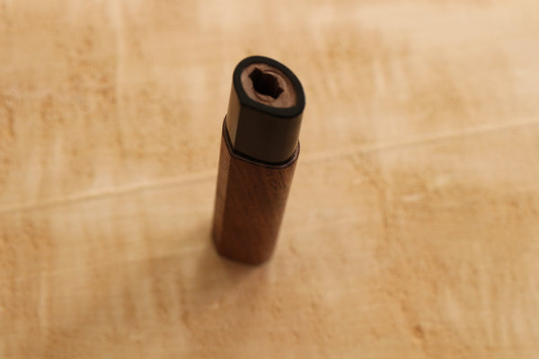 Japanese traditional D shape walnut wooden handle blank 145mm L