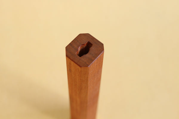 Cuchillo de madera octágono japonés Yama Sakura wa mango en blanco 141mm
