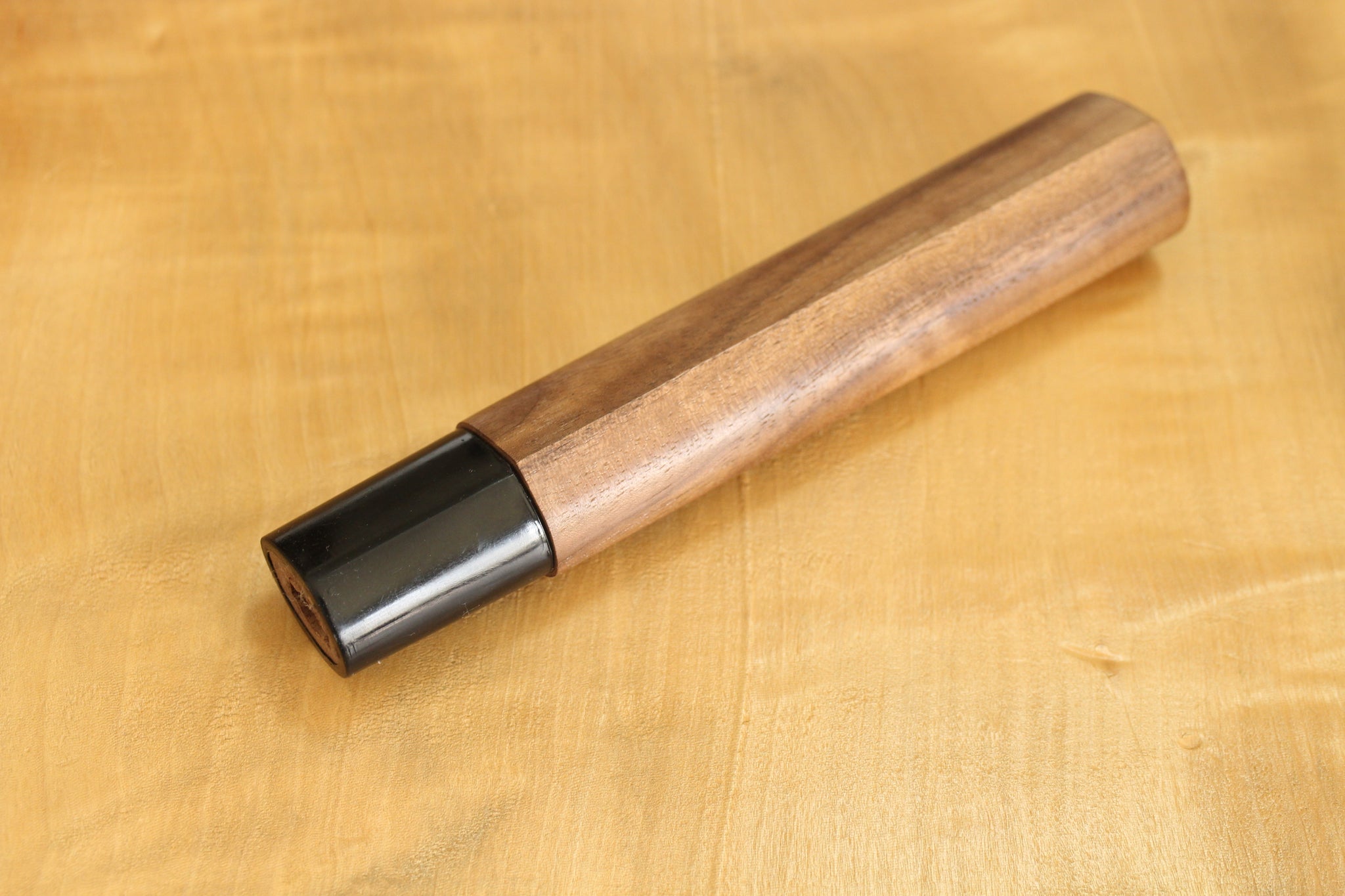 Japanese traditional D shape walnut wooden handle blank 145mm L