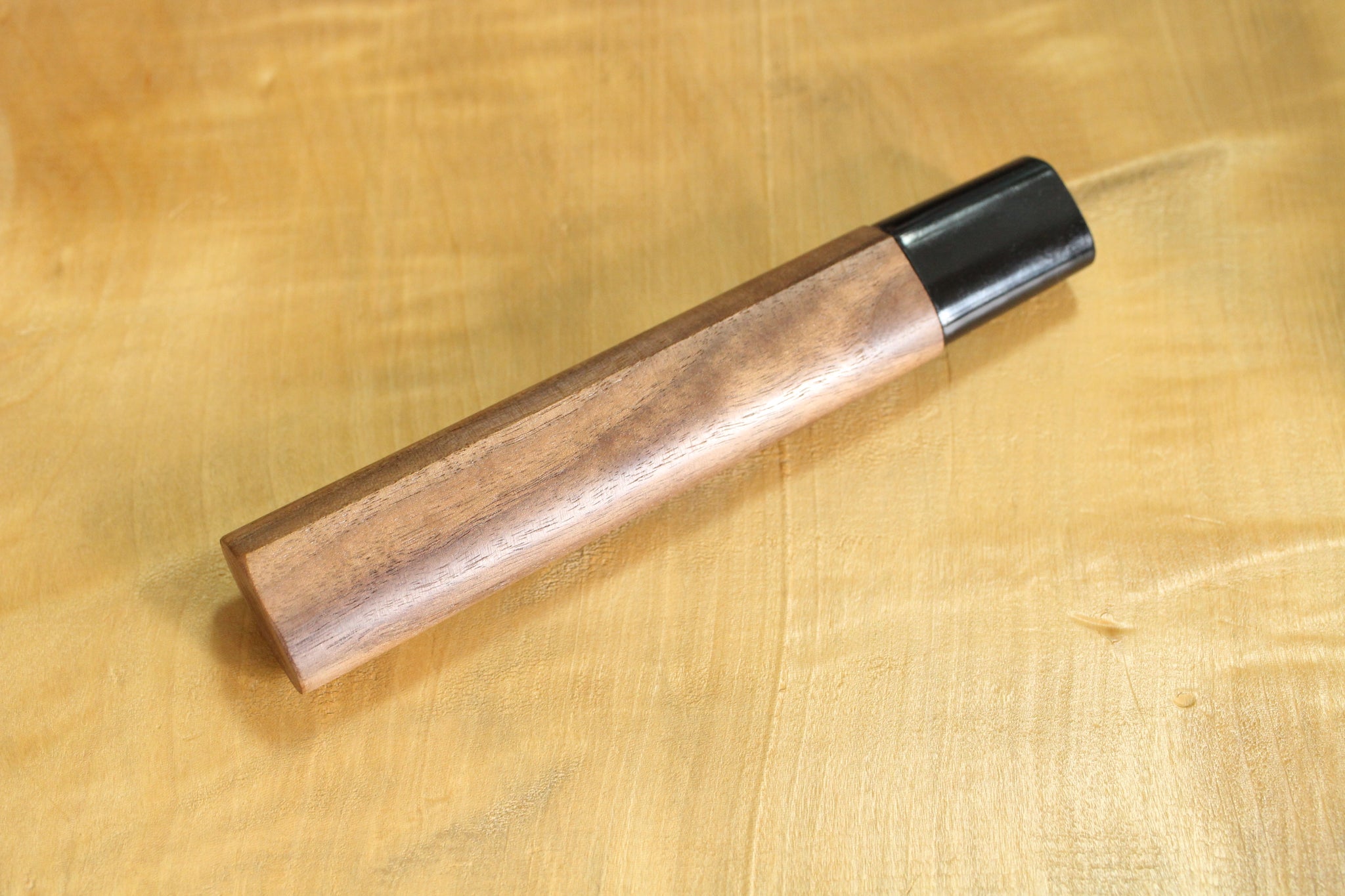 Japanese traditional D shape walnut wooden handle blank 145mm L