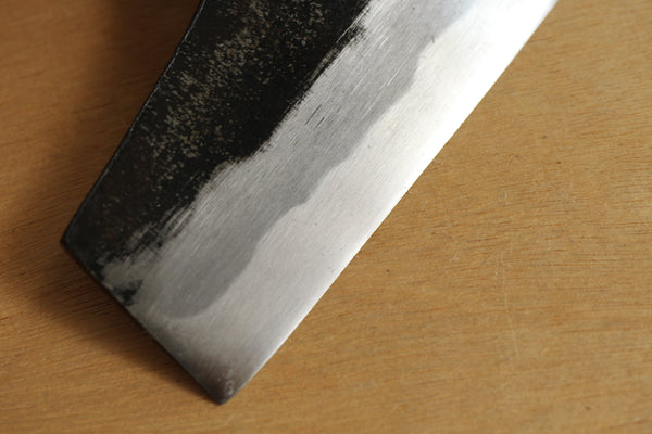 Japanischer Beilmesserrohling Axt Hidetsune handgeschmiedet aus weißem #2 Stahl Tebatsuri 550