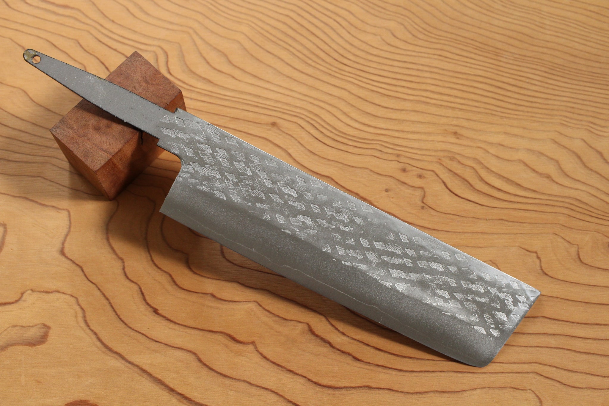 Ibuki hammered VG-10 blank blade Nakiri Custom knife Making 155mm push tang