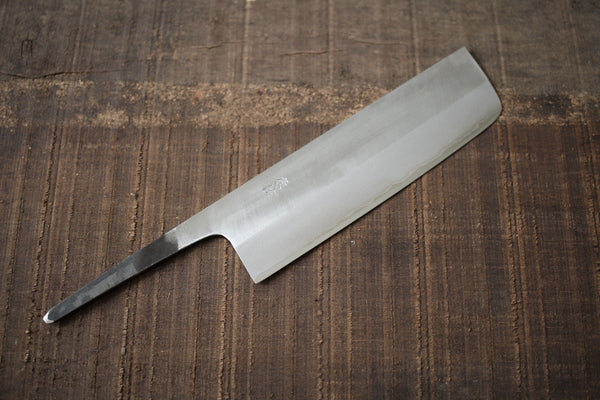 Kosuke Muneishi Håndsmedet blankt blad Blå #2 stålbeklædt rustfri Nakiri kniv 160mm