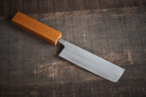 ibuki custom knife making kit for beginners Blue #2 steel clad stainless Nakiri knife 160mm Bombay black wood A