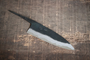 Kyohei Hand forged Kurouchi Thin Santoku knife blank blade white #2 steel 170mm