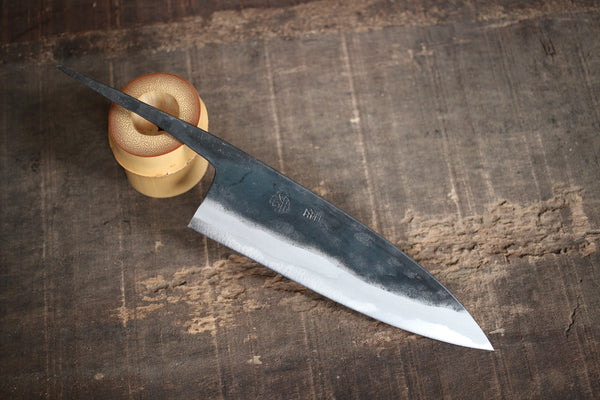 Kyohei Hånd smedet Kurouchi Thin Santoku kniv blank blad hvid #2 stål 170mm