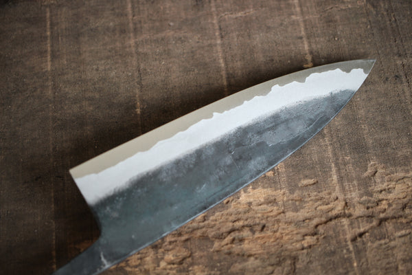 Kyohei forjado a mano Kurouchi Thin Santoku cuchillo hoja en blanco blanco # 2 acero 170mm