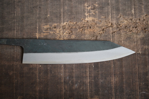 Kosuke Muneishi Handgeschmiedete Blankoklinge. Kurouchi Kiritsuke Gyuto-Messer aus blauem #2-Stahl, 215 mm