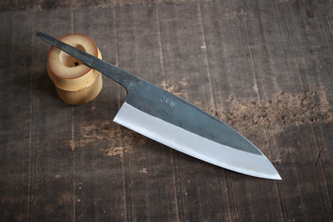 Kosuke Muneishi Hand forged blank blade Blue #2 steel Kurouchi Santoku knife 165mm