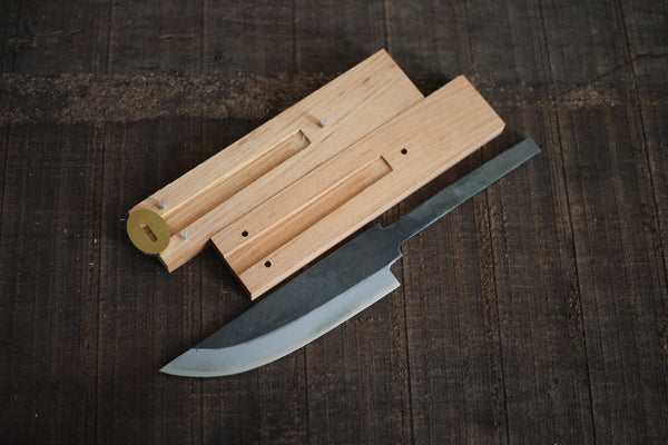ibuki Fixed blade Custom knife making kit for beginners Hand forged Blue #2 steel 110mm Y