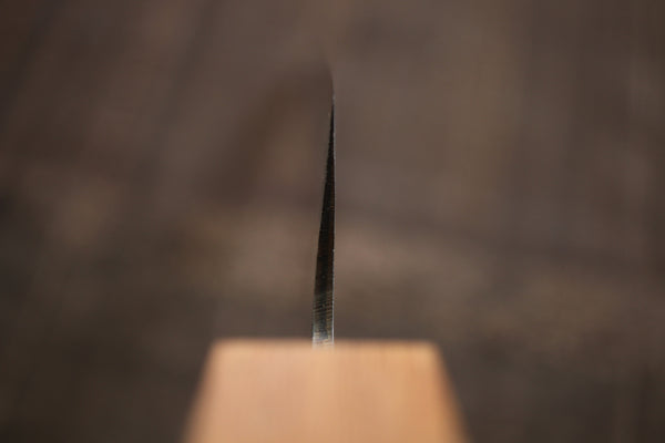 Ibuki-Set zur individuellen Herstellung von Messern für Anfänger. Blaues #2-Gyuto-Messer mit Stahlverkleidung, 185 mm, Bombay-Schwarzholz