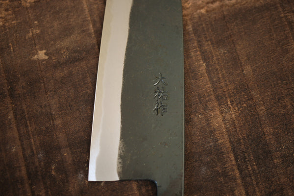 Daisuke Nishida håndsmedet hvid #1 stål blad Kurouchi Santoku 165mm