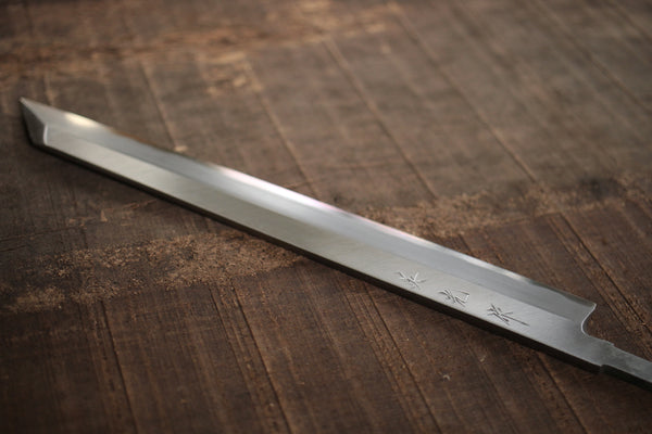 ibuki Sasaoka blank blade hand forged blue #2 steel Kiritsuke Kengata Sashimi knife 270mm