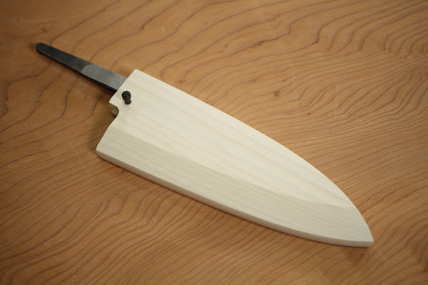 Funda de cuchillo Saya de madera Magnolia para Deba 150 mm con pasador de madera de ébano