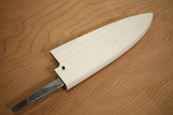 Funda de cuchillo Saya de madera Magnolia para Deba 150 mm con pasador de madera de ébano