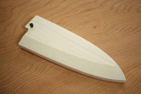 Magnolienholz Saya Cover Messerscheide für Deba 150 mm mit Ebenholzstift