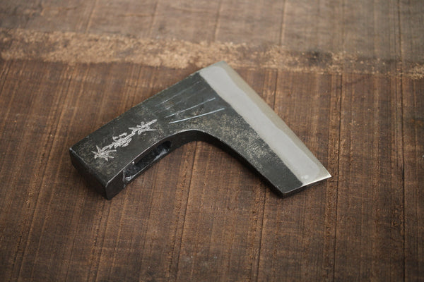 Cuchillo de hacha japonés en blanco Hacha Hidetsune forjado a mano blanco #2 acero Tebatsuri 550