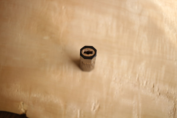 Japanese burned chestnut octagon wooden Wa handle blank ebony bolster 125mm
